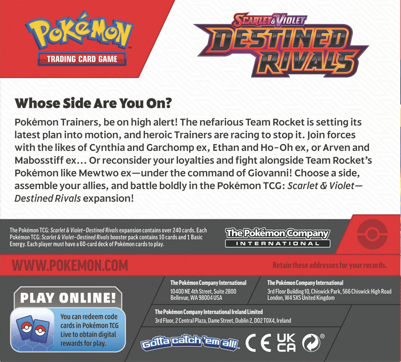 Pokemon Scarlet & Violet Destined Rivals Booster Box (36 Packs)